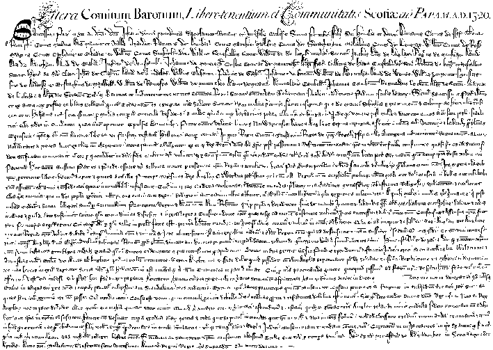 Latin text of Declaration of Arbroath according to Anderson's Diplomata, 1739 A.D.